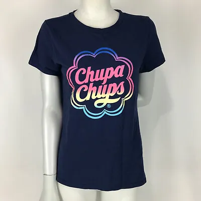 Buy Chupa Chups T-Shirt Navy Blue Size 10 Short Sleeve Rainbow Colours Cotton • 12.01£