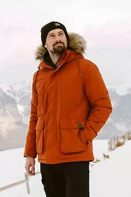 Buy Animal Men's Sherpa Jacket Warm Zip Through Waterproof Male Outdoor Hooded Coat • 105£