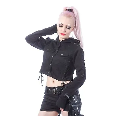 Buy Vixxsin Naya Jacket Black Ladies Goth Emo Punk Crop Alternative • 49.99£