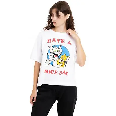 Buy Tom And Jerry Womens Boxy Cropped T-shirt Have A Nice Day S-XL Official  • 13.99£