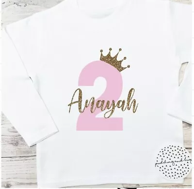 Buy Personalised Second Birthday Girls Tshirt 2nd I Am Two Tee Long Sleeves Top • 9.99£