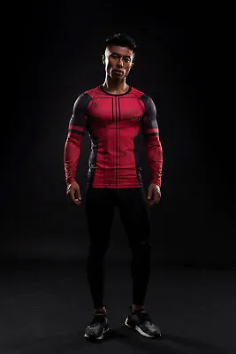 Buy Marvel Deadpool T-shirts Long Sleeve Fitness Costume Men Tee • 20.39£