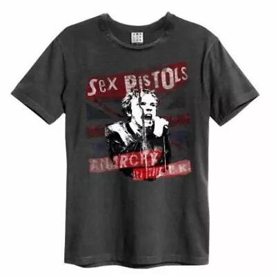 Buy Amplified Sex Pistols Anarchy In The UK Mens Charcoal T Shirt Sex Pistols Tee • 19.95£