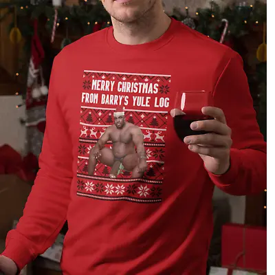 Buy Barry Wood Yule Log Christmas Jumper - Novelty Funny Rude Crude Sweatshirt Gift • 15.99£