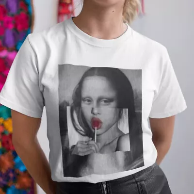 Buy Lollipop Bad Mona Lisa T Shirt Print Fast Free Shipping Digital 100% Cotton Tee • 9.95£