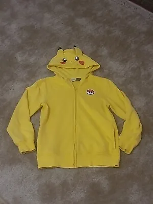 Buy Pokemon Pikachu Hoodie Unisex L 10/12 Yellow Full Zip Sweatshirt Pokemon Go Asis • 8.11£