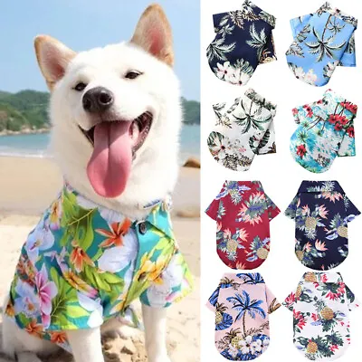 Buy Hawaiian Pet Dog T Shirts Cat Dog Puppy Summer Beach Clothes Vest Blouse Apparel • 4.88£
