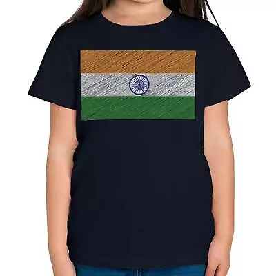 Buy India Scribble Flag Kids T-shirt Tee Top Gift BharÔt Bh?rat • 9.95£