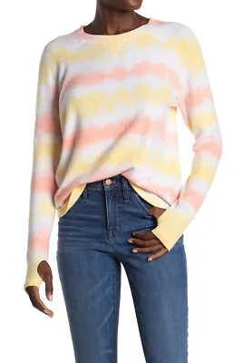 Buy Theo & Spence Nordstrom Tie Dye Top Thumbhole Pullover Stripe Creamsicle Size XL • 23.66£