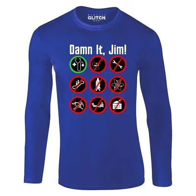 Buy Damn It Jim Long Sleeve Mens' T-Shirt Star Trek Captain Kirk Bones Trekkie Spock • 15.99£