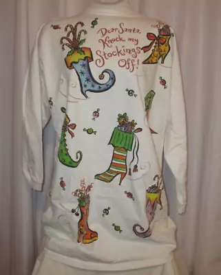 Buy VTG 1999 Rel.e.vant Relevant Dear Santa Night Shirt Long Sleeve ONE SIZE U.S.A. • 16.32£