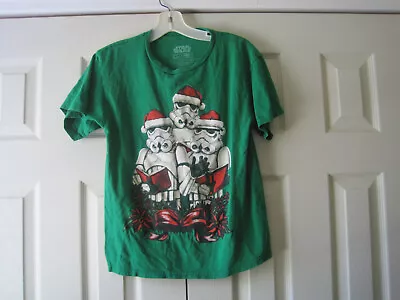 Buy Star Wars Stormtrooper Christmas Green T-Shirt~Kid Size M~LBDX2 • 12.06£