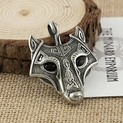 Buy Viking Necklace Fenrir Wolf Pendant Stainless Steel Mens Jewellery • 13.80£
