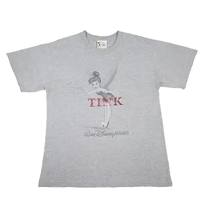 Buy Walt Disney World M Grey T-shirt Adults Tink Tinkerbell Graphic Top Retro 2000s • 9.99£