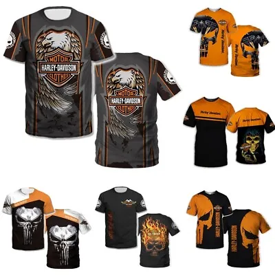 Buy Men Women Motor Cycles Harley-Davidson Casual Short Sleeve T-Shirt Tee Top Gifts • 11.27£