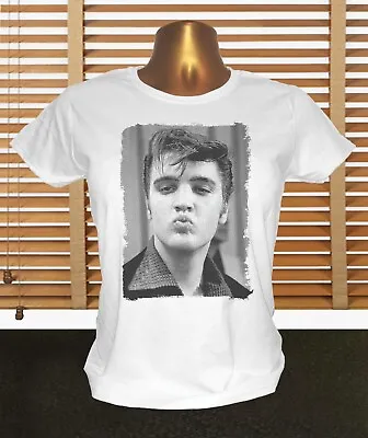 Buy Elvis Presley Kiss Me - Women's  Rockabilly Elvis Presley Women’s T Shirt • 14.99£