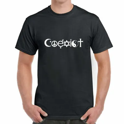 Buy Coexist T-Shirt | Star Sign Hippy Symbols Witchcraft • 13.99£