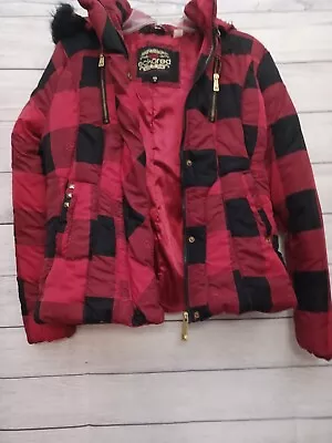 Buy Eckored Red And Black Children's Coat Hooded Size Medium Checkered Ecko Ultd • 25.99£