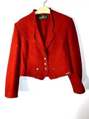 Buy Giesswein Brick Red Fitted 100% Wool Made In Austria Jacket Size 14 Steampunk • 39.99£
