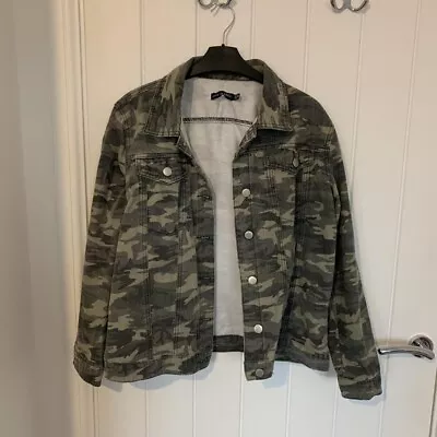 Buy I Saw It First Khaki Camoflage Denim Jacket - 8 • 5£