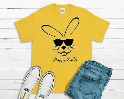 Buy Happy Easter Cool Bunny T-Shirt - Easter Egg Gift Cute Family Fun Tee • 11.99£