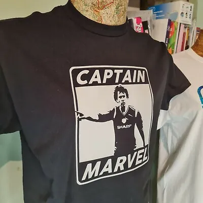 Buy Bryan Robson Robbo Graphic Black Tee T Shirt Captain Marvel Manchester Icon • 13.99£