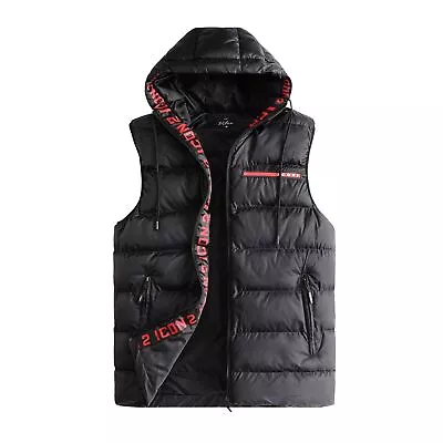 Buy Mens ICON2 Hood Hooded Gilet Lined Bodywarmer Outdoor Padded Jacket Size S-2XL • 24.99£