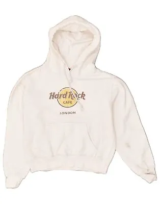 Buy HARD ROCK CAFE Mens London Graphic Hoodie Jumper Small White Cotton KV02 • 20.86£