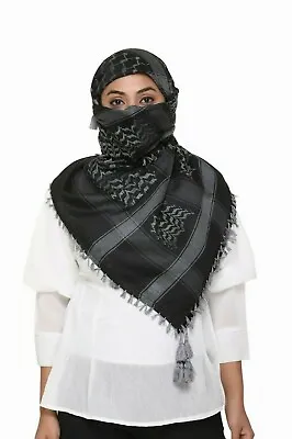 Buy Unisex Military Cotton Shemagh Desert Palestinian Arafat Square Scarf • 6.50£