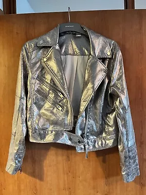 Buy Silver H&M Leather Jacket  • 30£