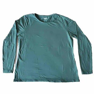 Buy Lands' End Shaped Fit Adult XL (18) Long Sleeve Green Shirt Thermal Stretch Top • 10.38£