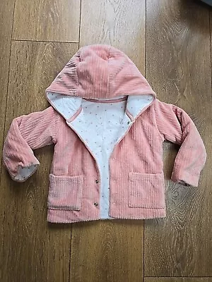 Buy Baby Girls M&S Pink Hooded Popper Jacket Age 12-18 Months Excellent Condition • 3.50£