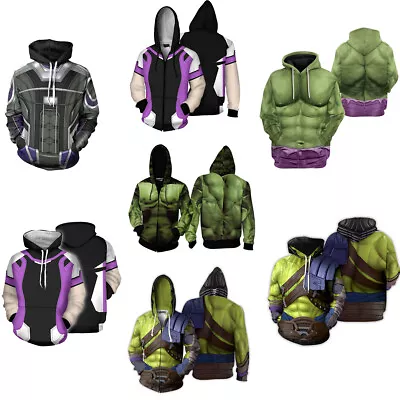 Buy Avengers Hulk 3D Hoodies Cosplay Superhero Robert Bruce Banner Sweatshirt Jacket • 19.08£