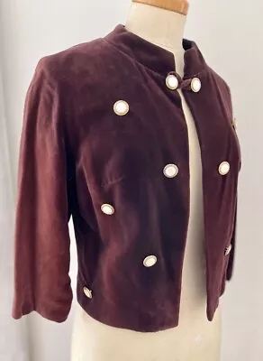 Buy Vintage 1950s Jacket Dirndl Short Velvet Austrian Bavarian Style • 20£
