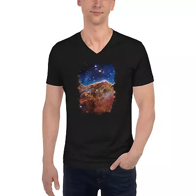 Buy The Carina Nebula Space Graveyard JWST Short Sleeve V-Neck T-Shirt • 27.67£