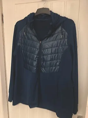 Buy M&S Active Trek Running  Full Zip Quilted Blue  Hoodie Coat Women's Size US 18 • 14.25£