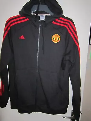 Buy Adidas Manchester United Black And Red Zip Up Hoodie Size XL • 20£