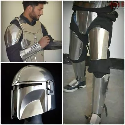 Buy Medieval Mandalorian Inspired Leg Armor, Jacket, Shoulder, Bracers, Helmet • 280.19£
