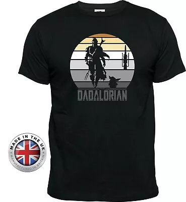 Buy StarWars Mandalorian Bounty Hunter Fathers Day DADALORIAN Black Tshirt Or Hoodie • 29.99£