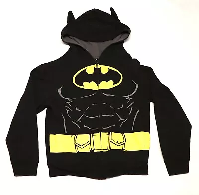 Buy DC COMICS BATMAN Boys Yellow Logo Full Zip Hoodie Size M • 7.88£