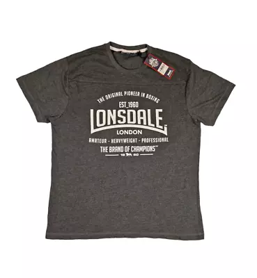 Buy Mens Lonsdale Boxing Gym T-Shirt - Large Grey • 9.99£