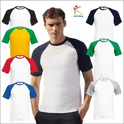 Buy Fruit Of The Loom Mens Valueweight Short Sleeve Baseball T-Shirt Casual Sports T • 6.47£