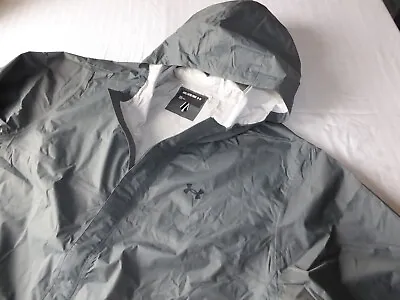 Buy 5XL Under Armour 64  RRP $130 NWT, Grey, 100% Waterproof Rain Jacket V.rare Size • 75£
