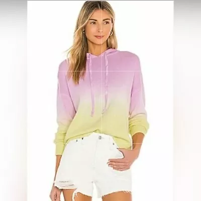 Buy One Grey Day Kosta Cotton Viscose Silk Blend Hoodie Sweater - Keylime And Orchid • 30.04£