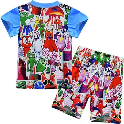 Buy Garten Of Banban Horror Game Monster Kids Short Sleeve Tops Shorts Pajamas Sets▽ • 9.36£