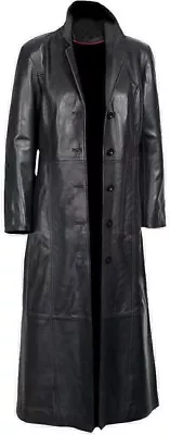 Buy Women's Sheepskin Full Length Casual Outerwear Real Lambskin Leather Trench Coat • 99.99£