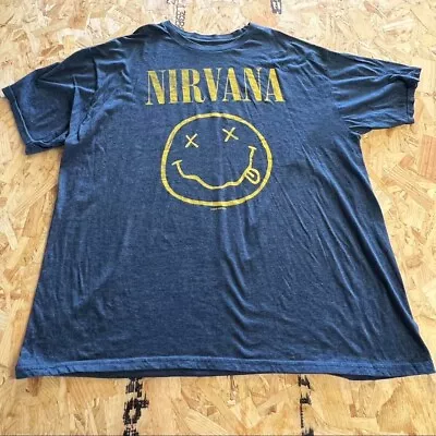 Buy Nirvana T Shirt 2XL XXL Blue Mens Graphic Band Music • 8.99£