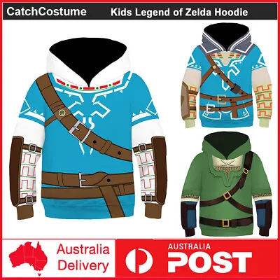 Buy Kids The Legend Of Zelda Cosplay Costume Hoodie Pullover Boys 3D Printed Jumper • 18.52£