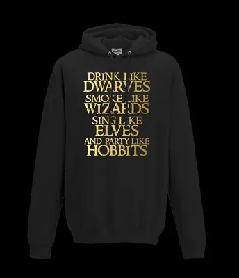 Buy Drink Like Dwarves Lord Of The Rings Adults Hoodie - Lotr - Funny - Gift - Geek • 35.99£
