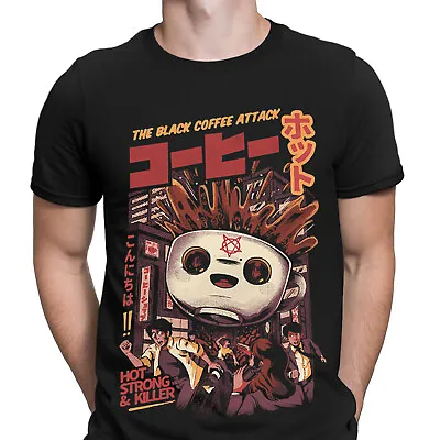 Buy Black Coffee Attack Comedy Japanese Anime Novelty Mens T-Shirts Tee Top #NED • 9.99£